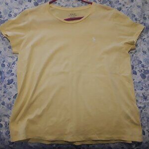 Polo Ralph Lauren ladies large yellow w/white logo t-shirt